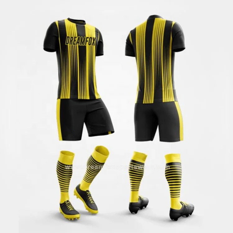 black and yellow football shirt