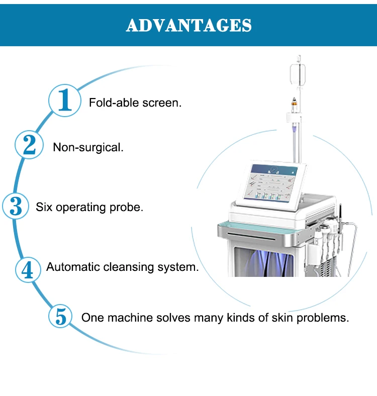 Multi-functional 6 in 1 face cleaning water oxygen jet peel machine