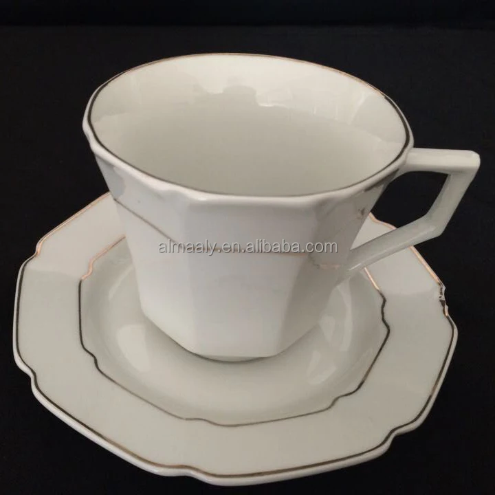 European Stylish White Porcelain Coffee/ Tea Cup And Saucer Wholesale