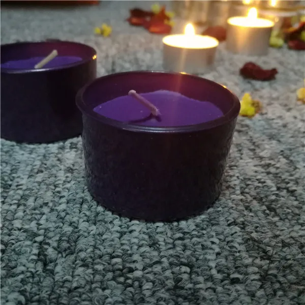 Decorative purple scented 1% lavender glass cup tealight candles