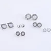 new fashion silver stone set for jade opal earring stud