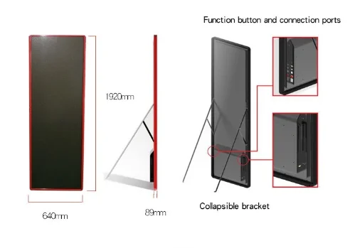 P2..5 mirror led screen Portable poster led display for advertising with solutions
