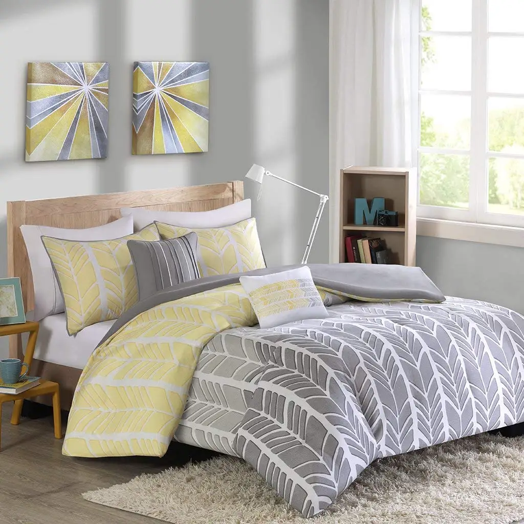 Light Grey And Yellow Bedding Tunkie