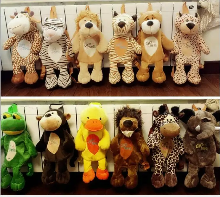2016 Free shipping Cute Animal Backpack Children Backpack snack bag Plush Backpacks