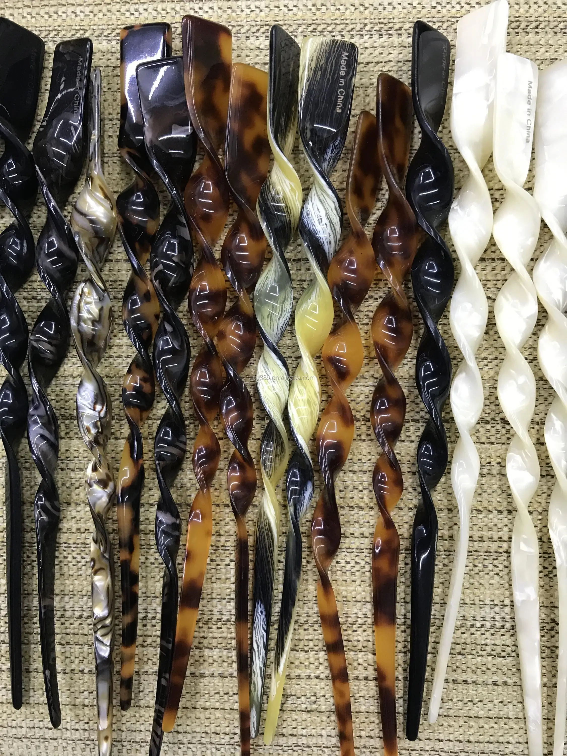 Customized Tortoiseshell Plastic Hairpin Vintage Bun Chignon Pins