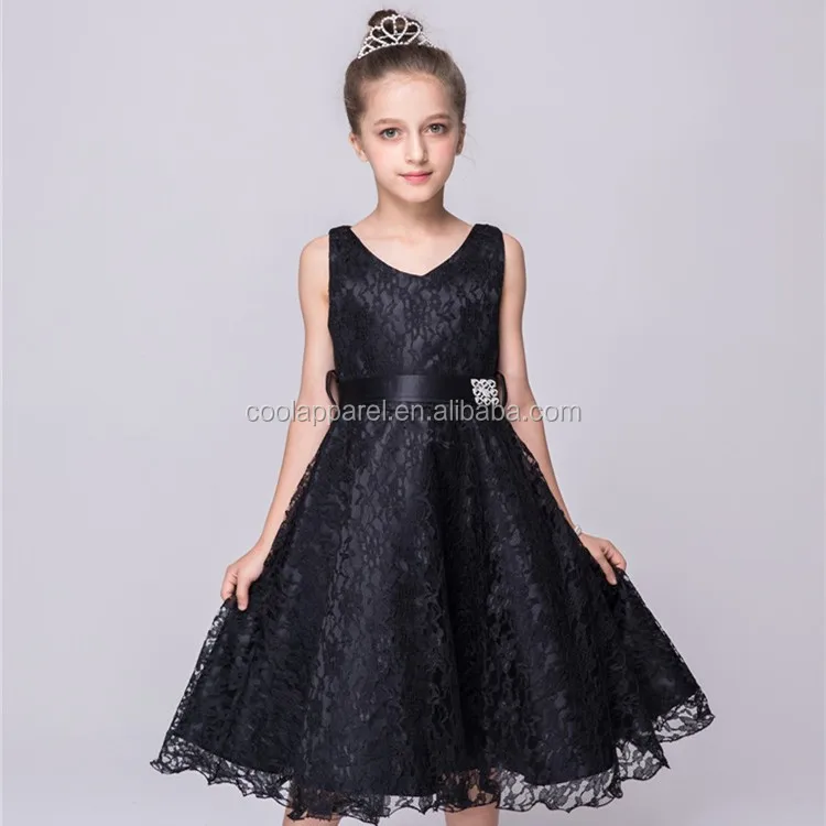 Lace Material Ruffle Dresses For Girls Of 9 Years Old For Party In Red