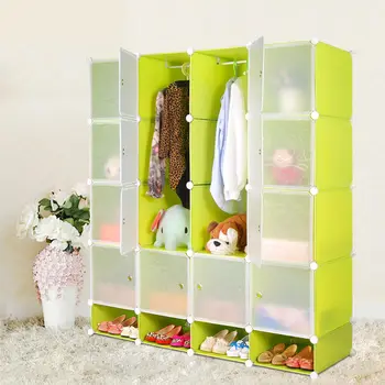 Fashion New Design Green Color 16 Cubes Clothing Storage Drawers