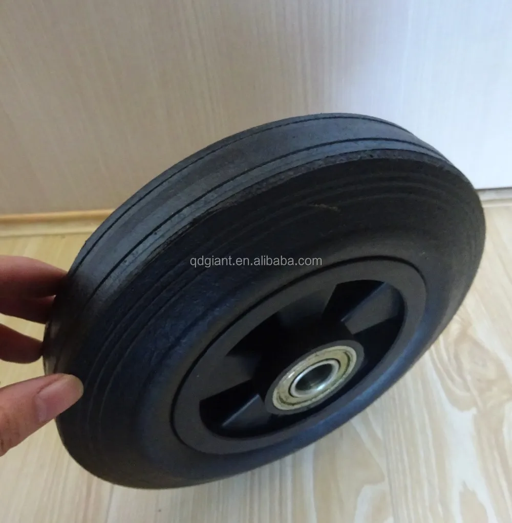 8inch solid rubber wagon cart wheel with metal rim