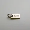 Custom rectangle shape engraved brand logo metal brass tag for bracelet
