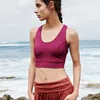 Burgundy Sports Bra Women Synergy Crop Top Gym Underwear Padded Push Up Fitness Yoga Bra Cute Strappy Back Sport Brassiere 2019