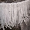 BY-0811- 10-12inch all white rooster feather trim fringe samba dress decoration