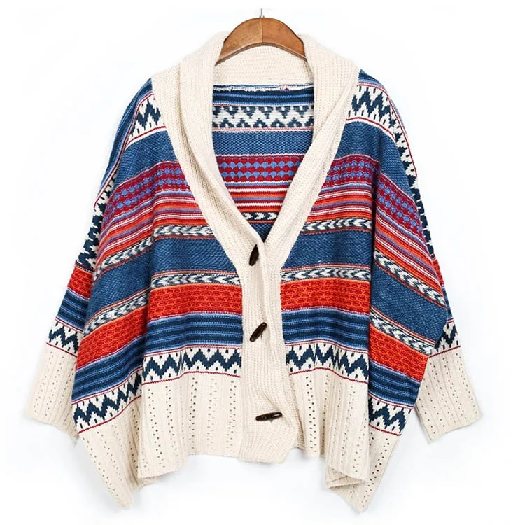 Western style Knit Sweater Women's Cardigan Winter Sweater