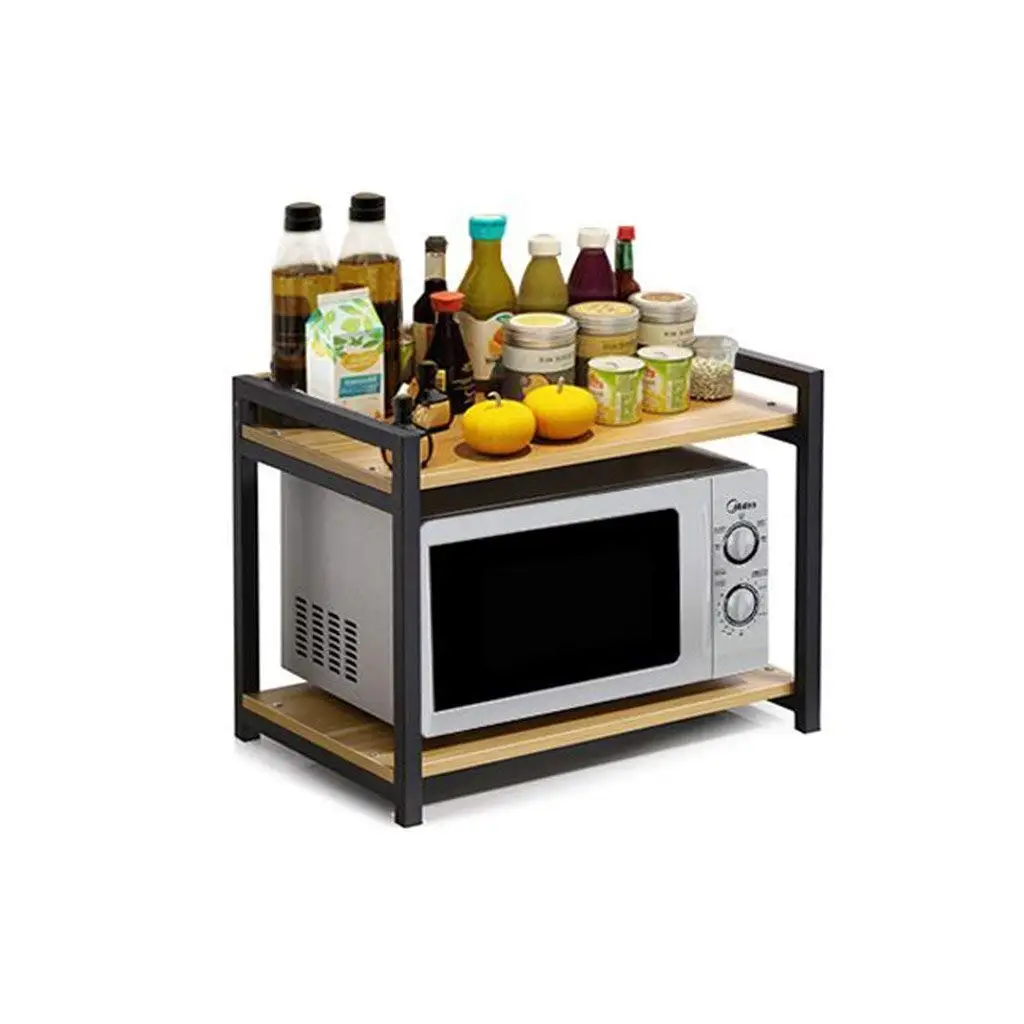 Kitchen Microwave Oven Racks 2Tier Oven Bracket Shelves Multifunctional Storage Rack Floor