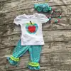 girl summer shorts outfits girls back to school clothing children apple sets polka dot ruffle caprt set with accessories