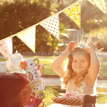 Multicolor String Banners Nylon Fabric Pennant Bunting Flags For