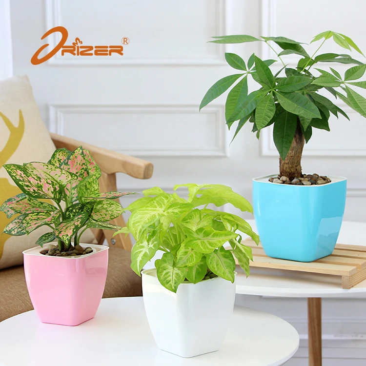 Plastic Garden Nursery Lazy Pots Flowerpot Self-watering Planter Container Gift