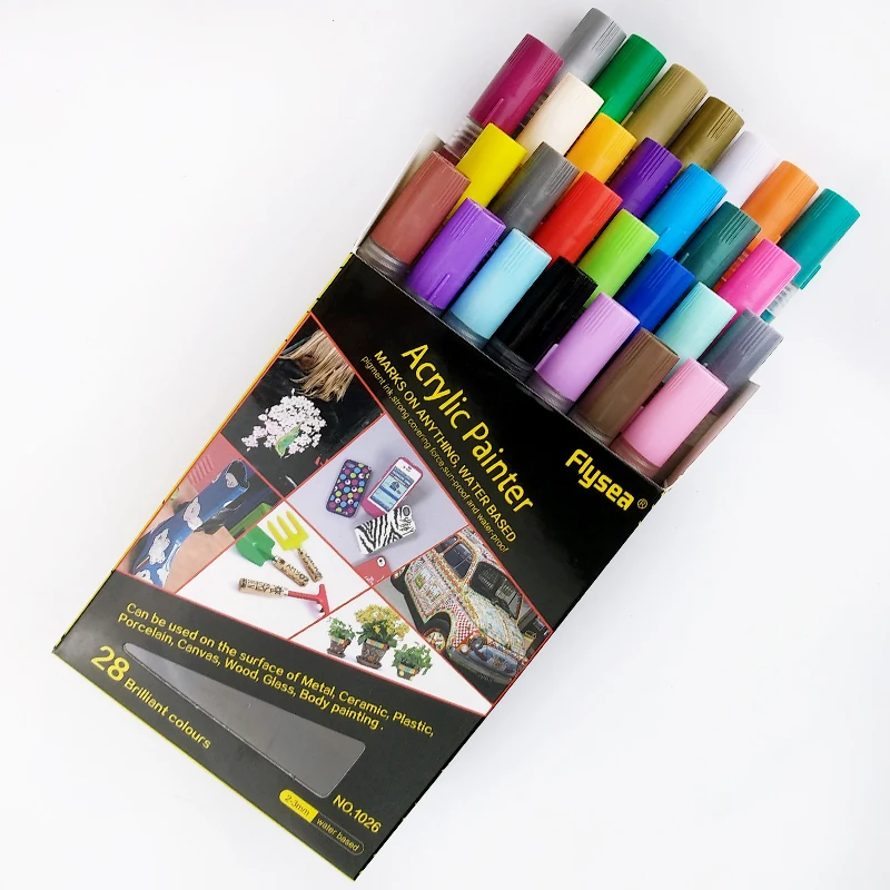 28 Colour Pens Acrylic Paint Marker Sets Buy Acrylic Paint Marker