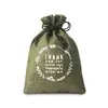 Christmas santa bag Color Custom logo print small jute soap pouch Candle drawstring bags