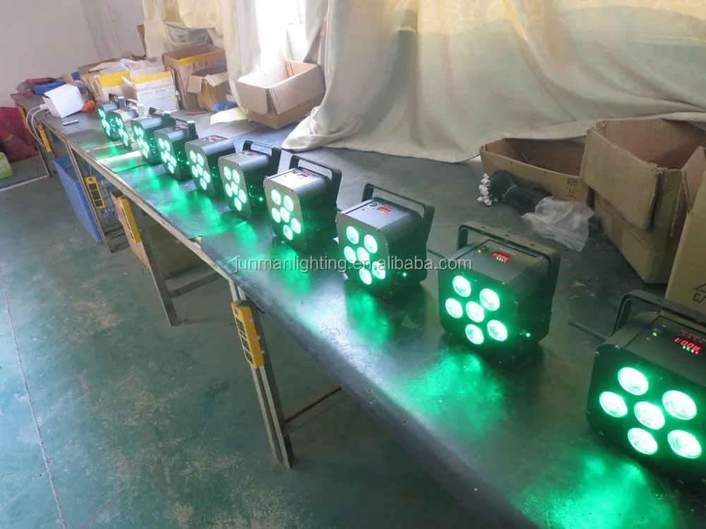 6*18W RGBWA+UV Flat Wireless DMX IR Battery Powered 6 in 1 Led Par64 Uplights DJ Stage Lighting