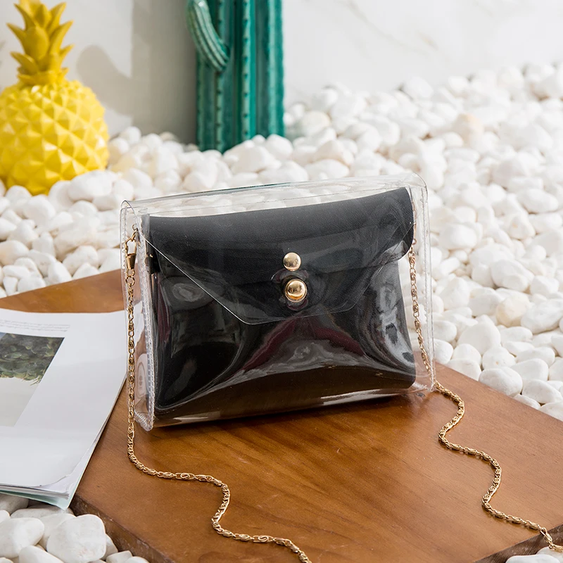 clear square clutch bag