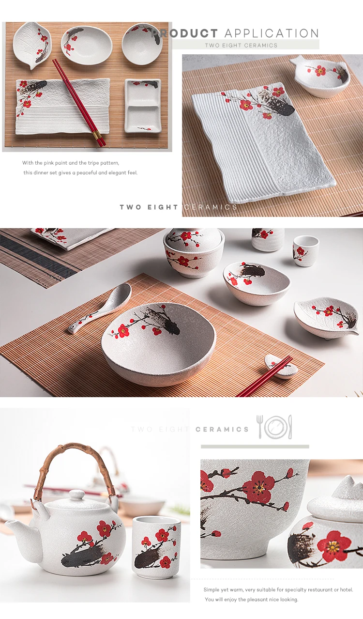 28Ceramics Brand Japanese Hotel Restaurant Ceramic Dinner Tableware,Rectangular Dish Round Dish Set&