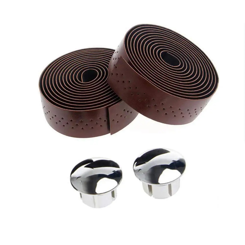 2X Cycling Road Bike Sports Handlebar Tape Luxury Faux Leather Bar Tapes 2Colors