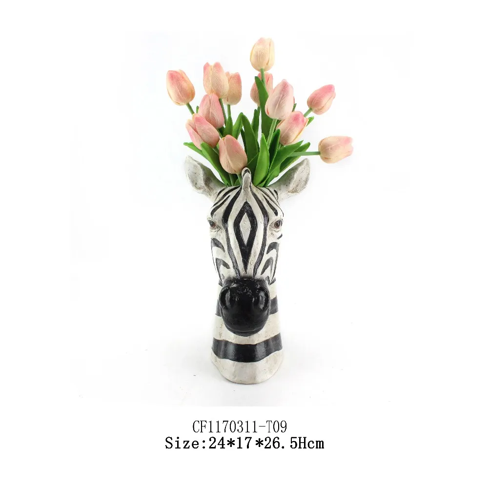 3D Resin Animal Sculpture Zebra Head Statue Vase Home Decoration SEDEX/BSCI 30% Deposit CLASSIC Tabletop Vase 100PCS Nature manufacture