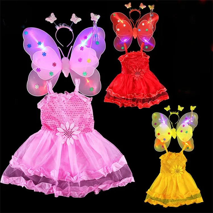 Baby Girls Pink Butterfly Wings Tutu Dress With Headband Set Buy