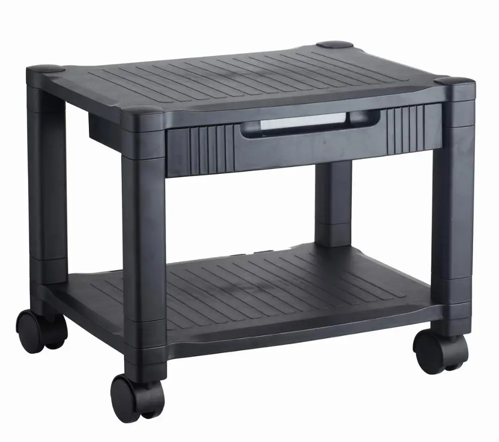 Plastic 2 Shelf Under Desk Mobile Printer Stand Cart Machine Stand With