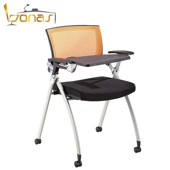 Chair With Table Meeting Room Mesh Folding Chair With Wheels Training Chair Stackable Conference Chairs Buy Chairs With Tables Attached Reading