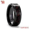 Dongguan Aohua Jewelry TUR10010 4-8mm red carbon fiber inlay ring, carbon fiber ring, blank ring for inlay tungsten carbide