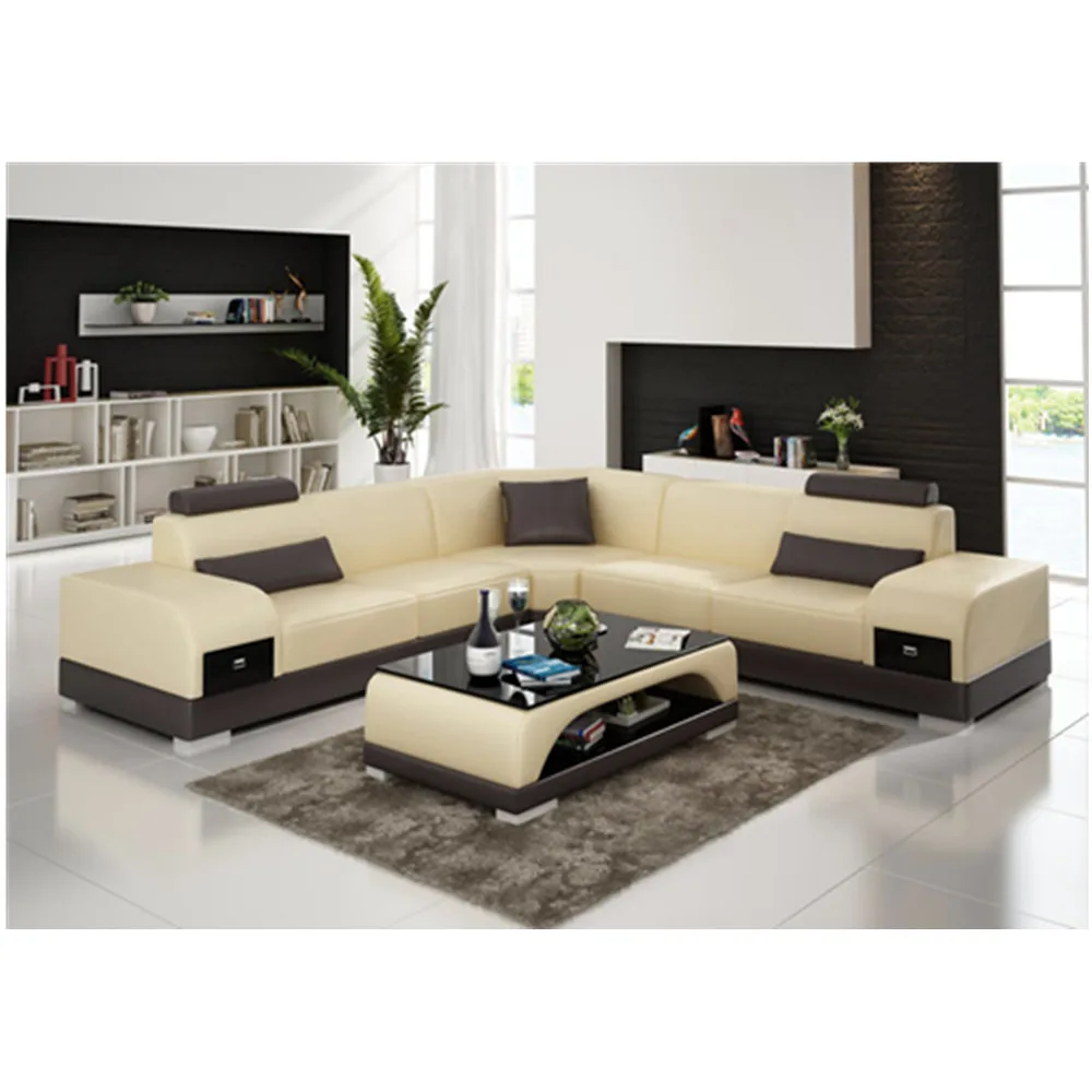 Modern Corner Units Sectional Leather Living Room Furniture Sofa Modern Corner Units Sectional Leather