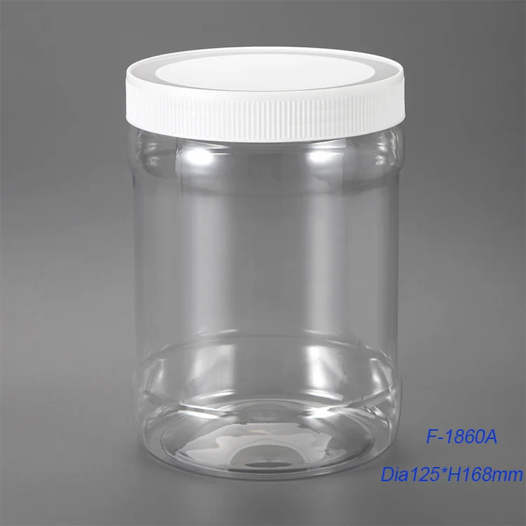 60 Oz Large Clear Plastic Candy Container Wide Mouth PET Jar