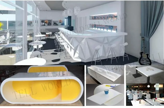 Fast food  chinese acrylic solid surface restaurant dinning table and chairs