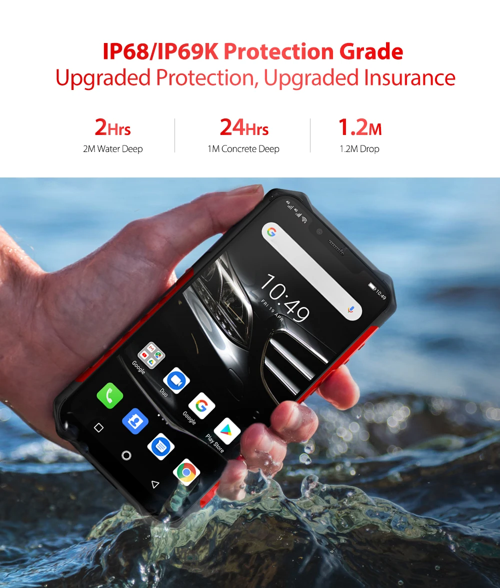 Free Ship Unlock Dual 4G VoLTE Rugged Phone,Ulefone Armor 6E 4GB+64GB,Smart Phone OEM Wireless Charge Waterproof Big Battery