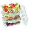 Borosilicate Glass Storage Food Container/Bento Lunch Boxes with plastic lid can put fork and spoon