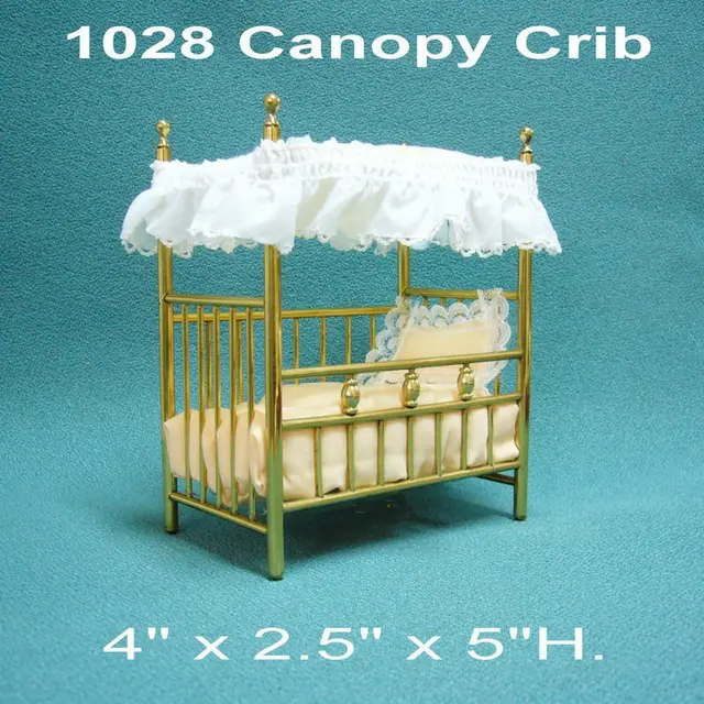 Dollhouse Miniature Brass Canopy Crib Buy Miniature Brass Canopy