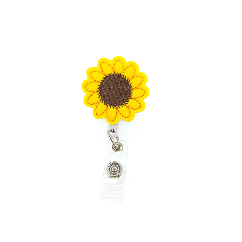 
YOROYAL Sunflower Badge Reel Holder, Accurate Stitching, Reinforced Strap, Easy Retracting, Alligator Clip, Perfect Gifts for Wo 