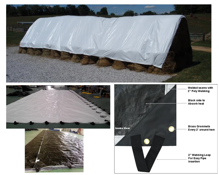 6oz Polyethylene Silver Black Hay Bale Tarps Buy Hay Bale Tarps,Pe Fabric,Hay Tarps Cover