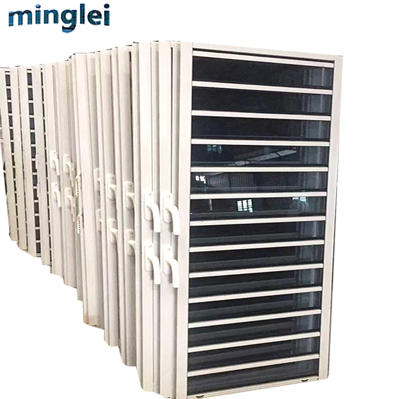 Minglei modern new thin frame aluminum windows anodised aluminium louvre windows factory