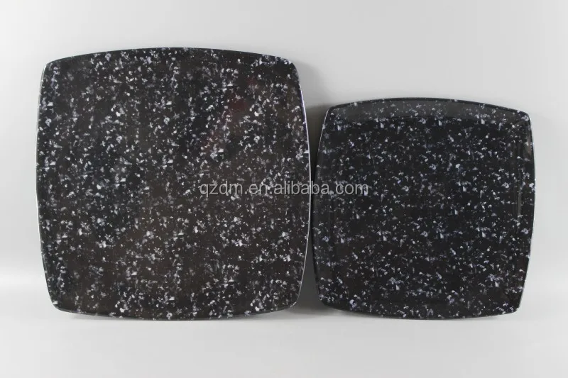 Black Plastic Cake Dishes Melamine Dinner plate Set