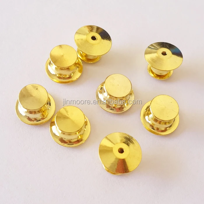 12 Pcs Brass Gold Flat Head Pin Backs Locking Bulk Metal Pin Keepers