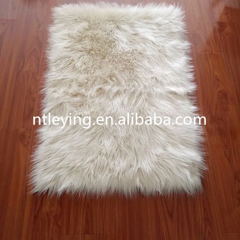 Venta Caliente Sintético Flokati El Pelo Largo Silla De Piel Alfombra Shaggy de pelo largo, de piel de cordero, suave