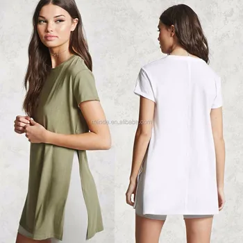 long shirt with side slits