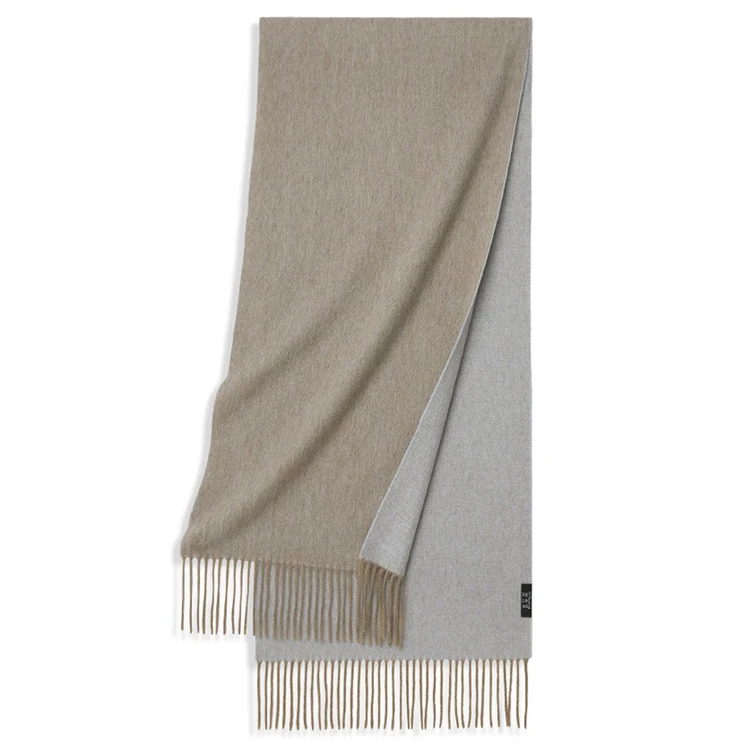 Factory Wholesale Fashion Two Face Two Tone Long Tassel Warm Winter Pure Mongolian Pashmina 100% Cashmere Scarf