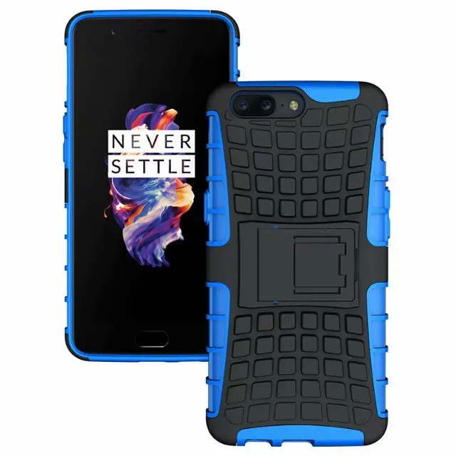 shockproof TPU+PC 2in1 tire pattern bracket cover phone case For 1+5 1+6