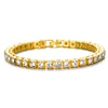 Iced Out Full AAA Crystal Bracelet Pave Gold Silver Color Miami Tennis Link Chain Bracelets for Men Jewelry