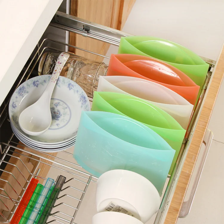 Wholesale Hot Selling New Product Reusable Food Container Silicone Freezer Vacuum Food Zipper Storage Bag
