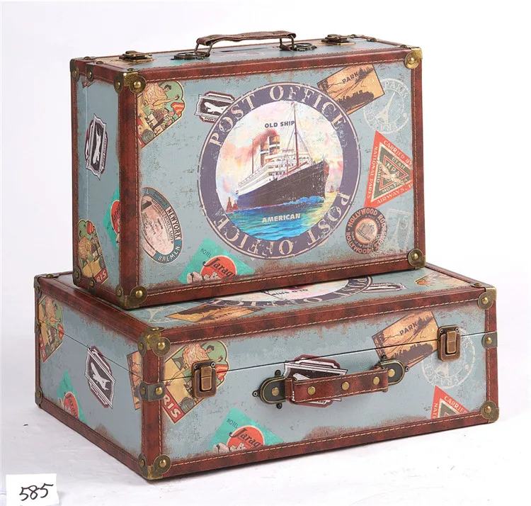 Colorful Suitcases Background Vintage Travel Voyage Holiday Themed Design Multi-Purpose Rectangular Tin Box Container with Lid Multicolor 7.2 X 4.7 X 2.2 Ambesonne Modern Metal Box 