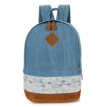 denim school backpack